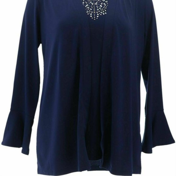 NWT SUSAN GRAVER CARDIGAN EMBELLISHED TANK SET XXS - Picture 3 of 10